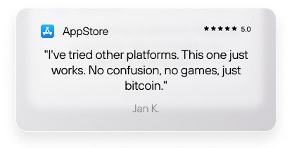 App Store testimonial — Jan K., 5.0 stars